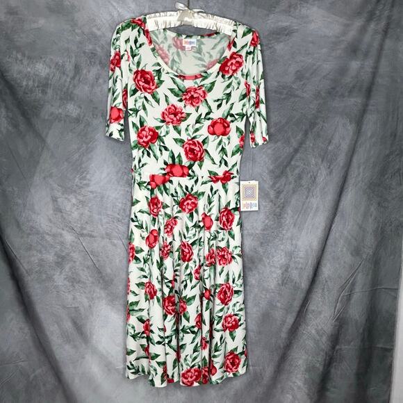NEW Lot 2 Lularoe Dresses "Ellie" Small "Nicole" XS Runs Large Floral Comfy Midi - Picture 2 of 16